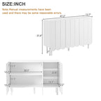 Credenza portacaldaie minimalista in stile crema con 5 gambe in legno massello, credenza a buffet con ripiani regolabili