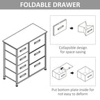 Cassettiera a 7 cassetti, unità organizer a torre, contenitori in tessuto facili da estrarre con struttura in metallo per camera da letto, armadi