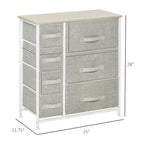 Cassettiera a 7 cassetti, unità organizer a torre, contenitori in tessuto facili da estrarre con struttura in metallo per camera da letto, armadi
