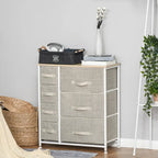 Cassettiera a 7 cassetti, unità organizer a torre, contenitori in tessuto facili da estrarre con struttura in metallo per camera da letto, armadi