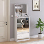 Scarpiera con 3 specchi, Scarpiera salvaspazio per Ingresso, Scarpiera Verticale per Porta d'Ingresso, Esterno, Camera da Letto