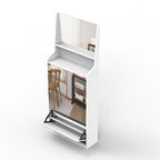 Scarpiera con 3 specchi, Scarpiera salvaspazio per Ingresso, Scarpiera Verticale per Porta d'Ingresso, Esterno, Camera da Letto