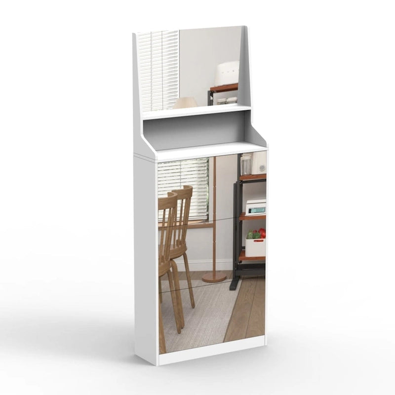Scarpiera con 3 specchi, Scarpiera salvaspazio per Ingresso, Scarpiera Verticale per Porta d'Ingresso, Esterno, Camera da Letto