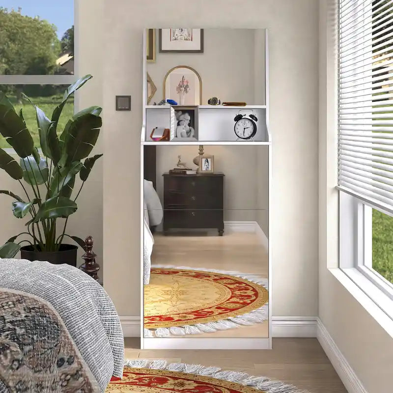 Scarpiera con 3 specchi, Scarpiera salvaspazio per Ingresso, Scarpiera Verticale per Porta d'Ingresso, Esterno, Camera da Letto