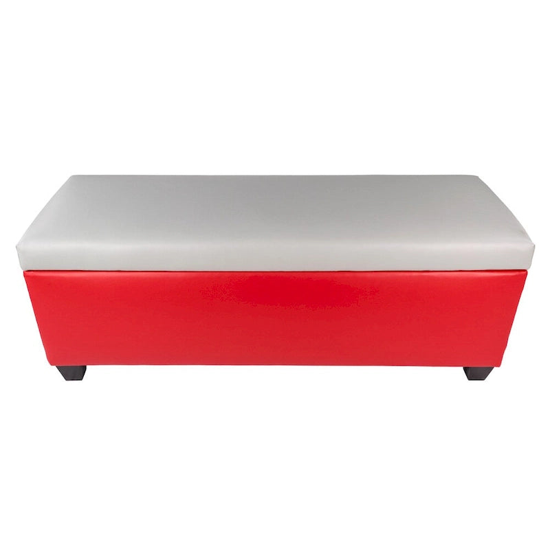 Panca Contenitore Portascarpe in Vinile Rosso Retrò