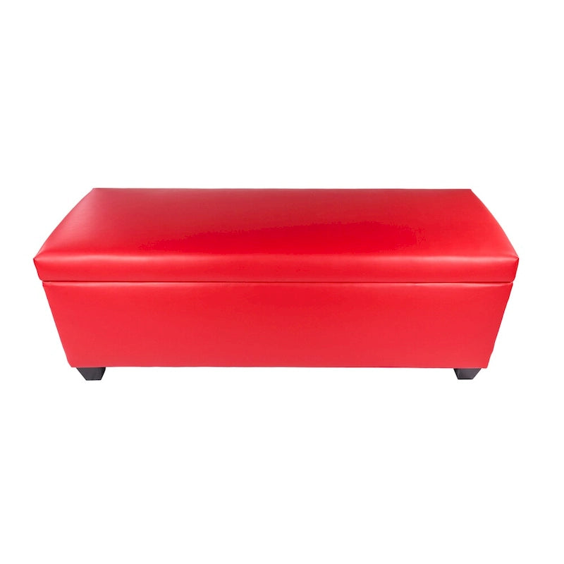 Panca Contenitore Portascarpe in Vinile Rosso Retrò