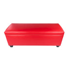 Panca Contenitore Portascarpe in Vinile Rosso Retrò