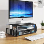 Supporto per monitor in metallo a 2 ripiani