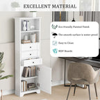 Mobile contenitore moderno bianco con 3 cassetti e ripiani regolabili per bagno, cucina e soggiorno