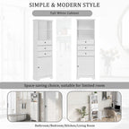 Mobile contenitore moderno bianco con 3 cassetti e ripiani regolabili per bagno, cucina e soggiorno
