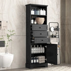 Mobile contenitore moderno bianco con 3 cassetti e ripiani regolabili per bagno, cucina e soggiorno
