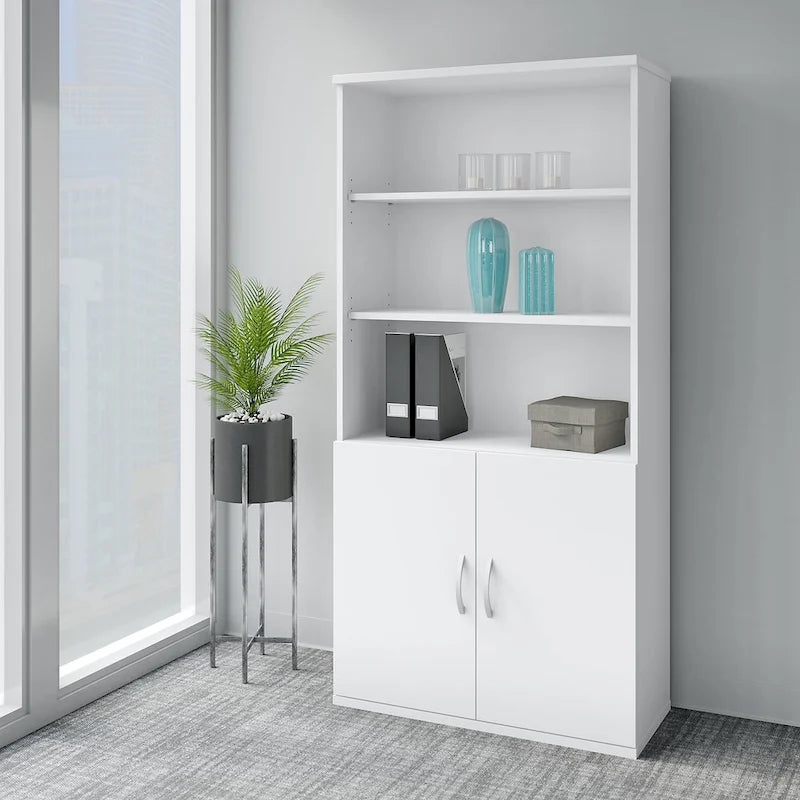 Easy Office 5 Shelf Bookcase with Doors by 