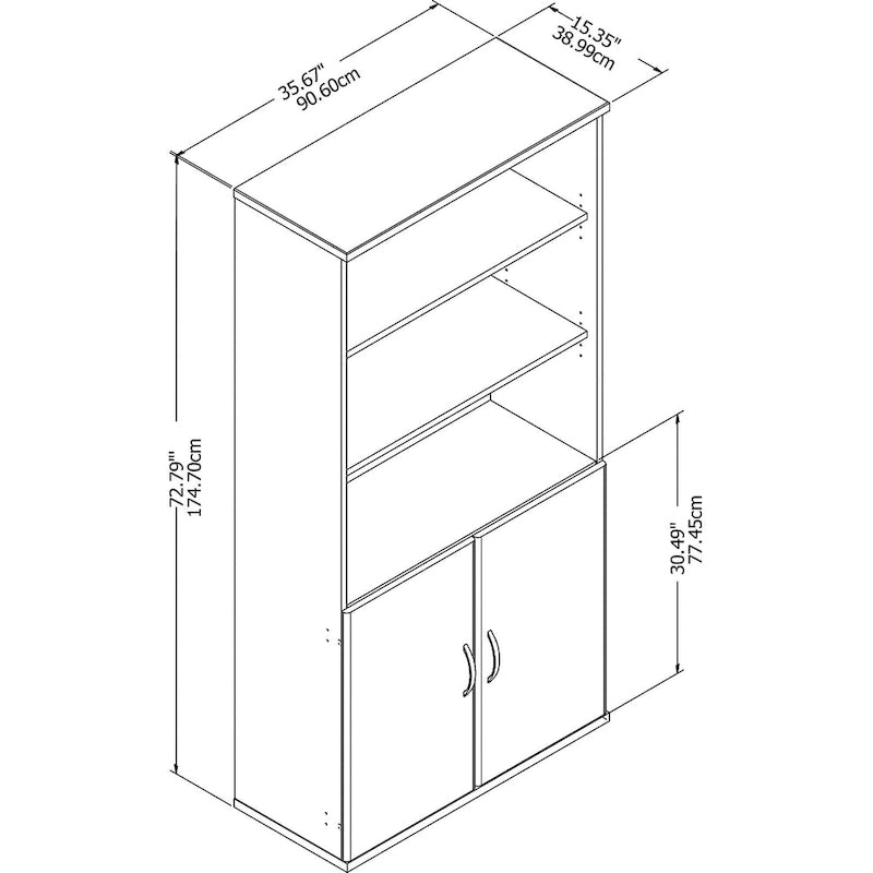 Libreria a 5 ripiani Easy Office con ante