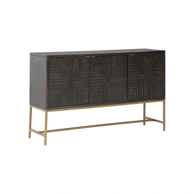 Mobiletto decorativo marrone/oro - 58W x 16D x 37H