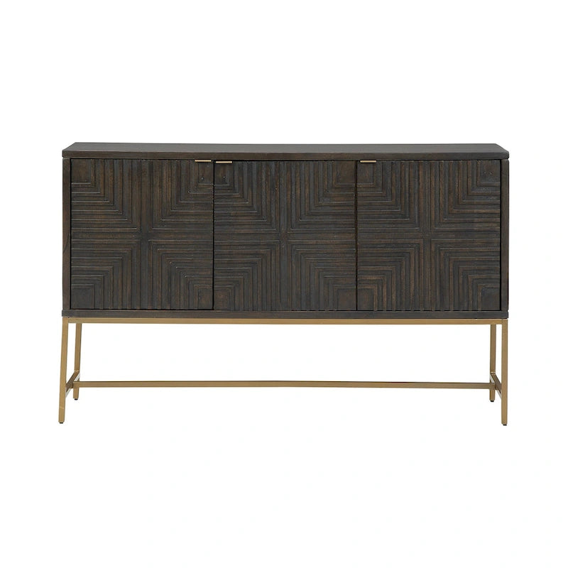 Mobiletto decorativo marrone/oro - 58W x 16D x 37H