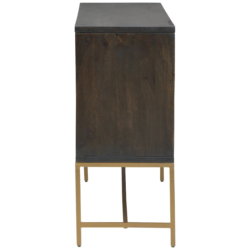 Mobiletto decorativo marrone/oro - 58W x 16D x 37H