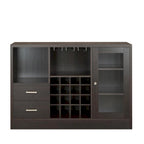 Credenza in legno con sportello laterale, due cassetti, marrone espresso
