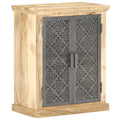  Sideboard with Steel Doors 23.6x13.8x29.5 Solid Mango Wood