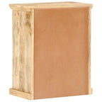 Credenza con ante in acciaio 60x35x75 cm in massello di mango
