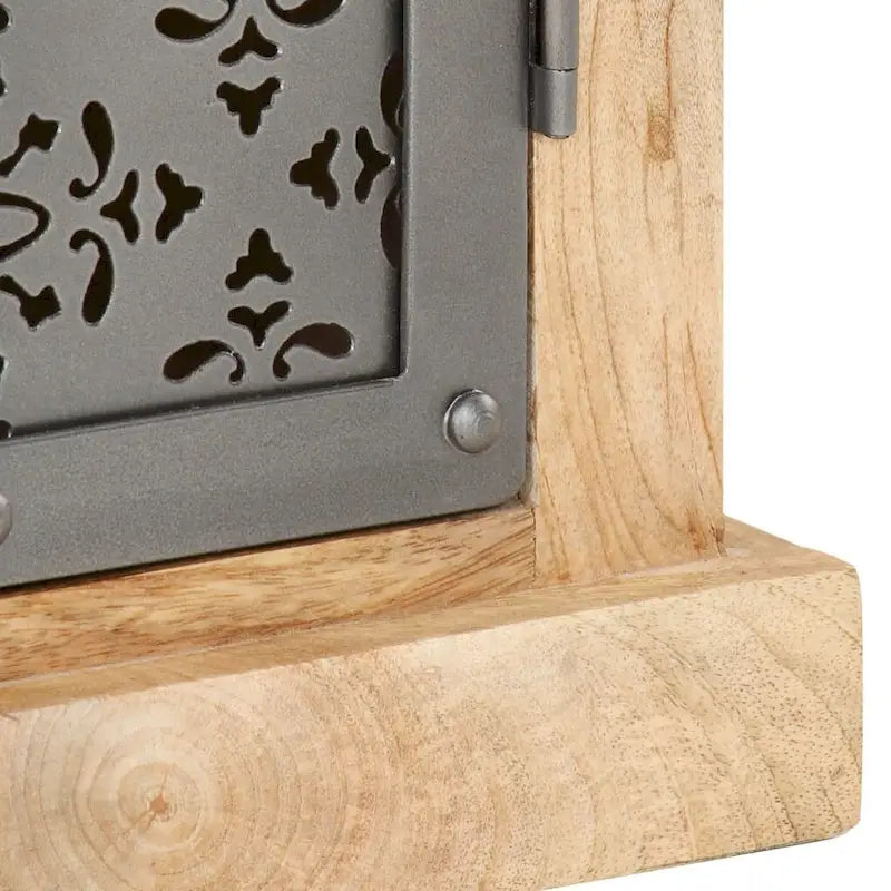 Credenza con ante in acciaio 60x35x75 cm in massello di mango
