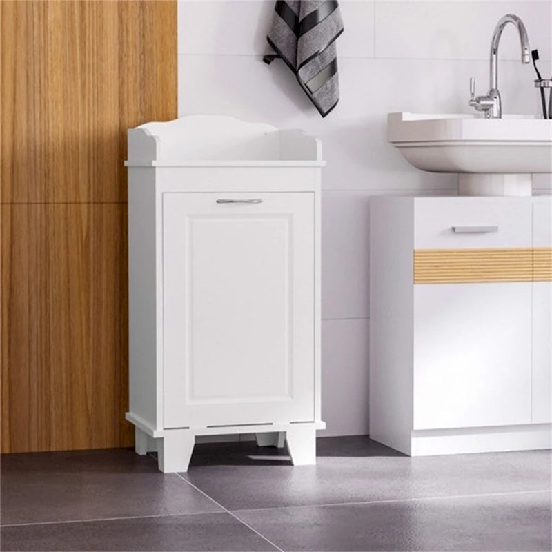 Mobile contenitore da bagno bianco autoportante