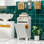 Mobile contenitore da bagno bianco autoportante