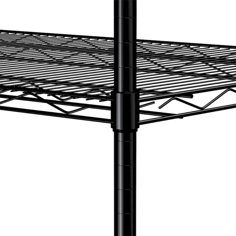 Scaffalatura in acciaio resistente a 5 ripiani regolabili con ruote e piedini