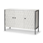 Credenza a 3 ante con struttura in ferro e impiallacciatura in abete bianco - 120 cm L x 40 cm P x 80 cm H