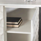Credenza a 3 ante con struttura in ferro e impiallacciatura in abete bianco - 120 cm L x 40 cm P x 80 cm H