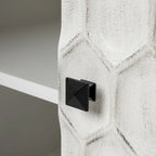 Credenza a 3 ante con struttura in ferro e impiallacciatura in abete bianco - 120 cm L x 40 cm P x 80 cm H