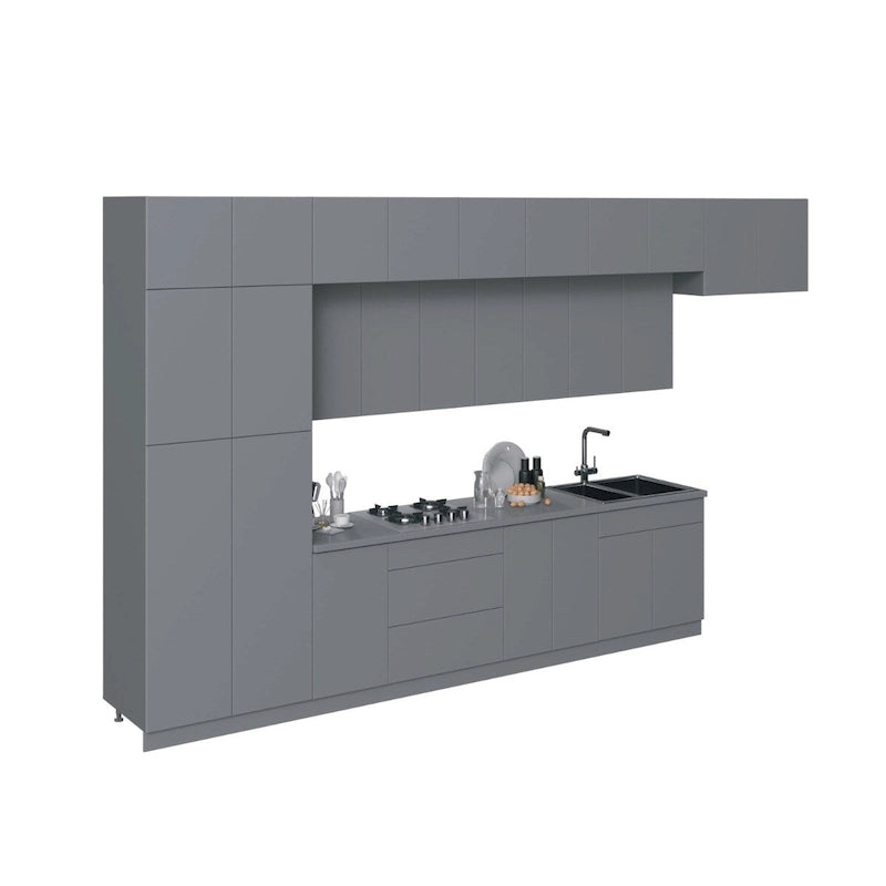 Cucina Serene Collection Grigio & Bianco Lucido Larghezza Base 457,2 cm - 180x107