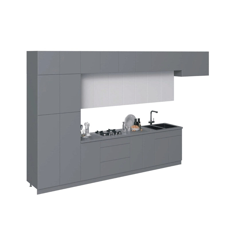 Cucina Serene Collection Grigio & Bianco Lucido Larghezza Base 457,2 cm - 180x107