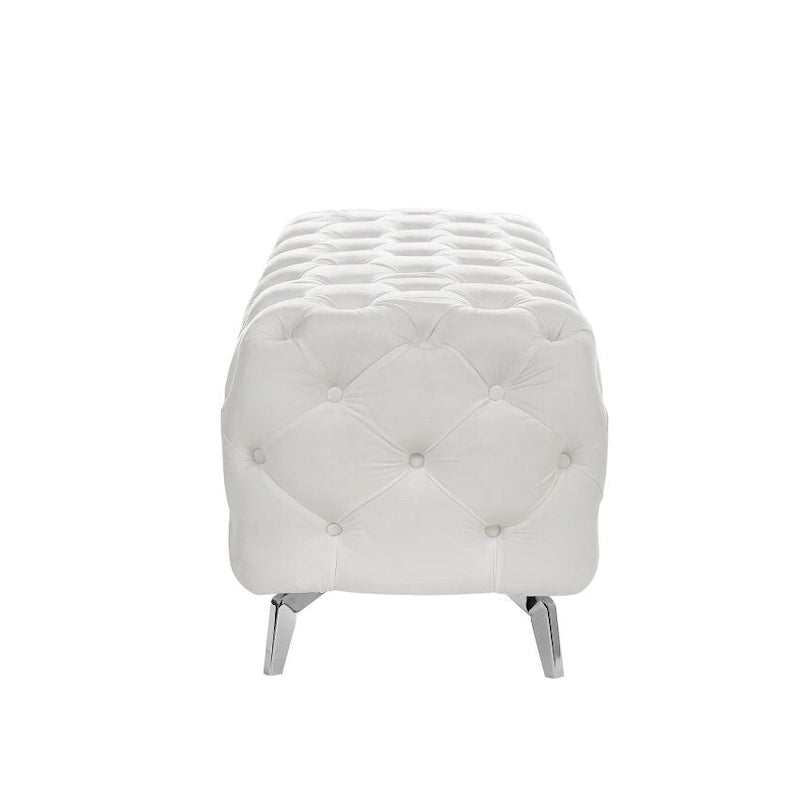 Panca Pouf Capitonnè, Poggiapiedi Imbottito in Velluto, Panca d'Appoggio per Soggiorno.