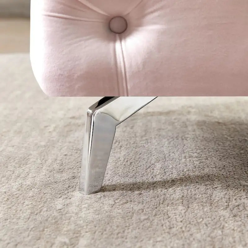 Panca Pouf Capitonnè, Poggiapiedi Imbottito in Velluto, Panca d'Appoggio per Soggiorno.