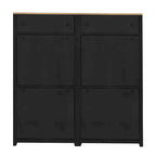 Set scarpiera sottile con 4 cassetti a ribalta, scarpiera superiore con motivo a venature del legno con pannello regolabile, scarpiera con cassetti per l'ingresso