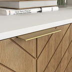 Credenza bianca e oro con 2 ante, mobile contenitore moderno, mobile da cucina a buffet con buffet per il soggiorno