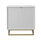 Credenza bianca e oro con 2 ante, mobile contenitore moderno, mobile da cucina a buffet con buffet per il soggiorno