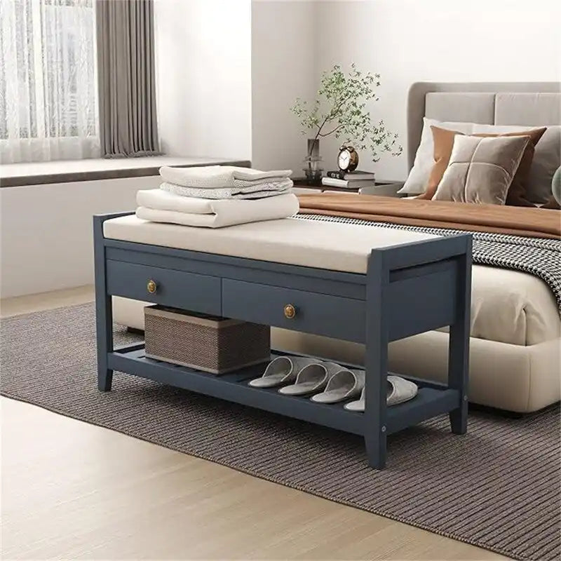 Panca Scarpiera con 2 Cassetti - 14P x 39L x 20A