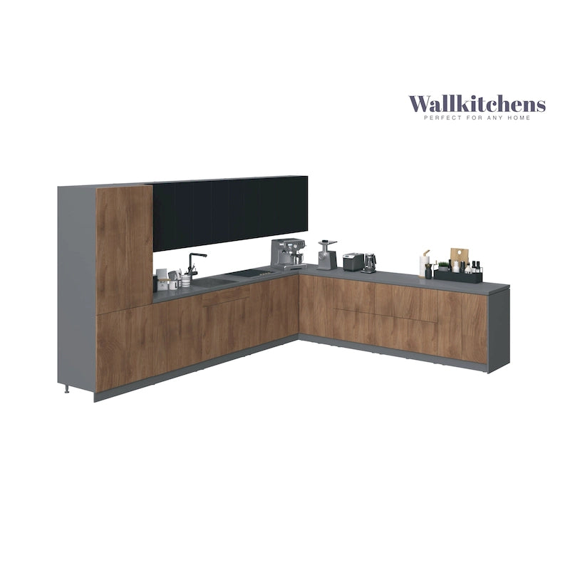 Collezione Cucina Regal Teak Naturale e Base Nera Dimensioni 13Ft di Larghezza - 156x127