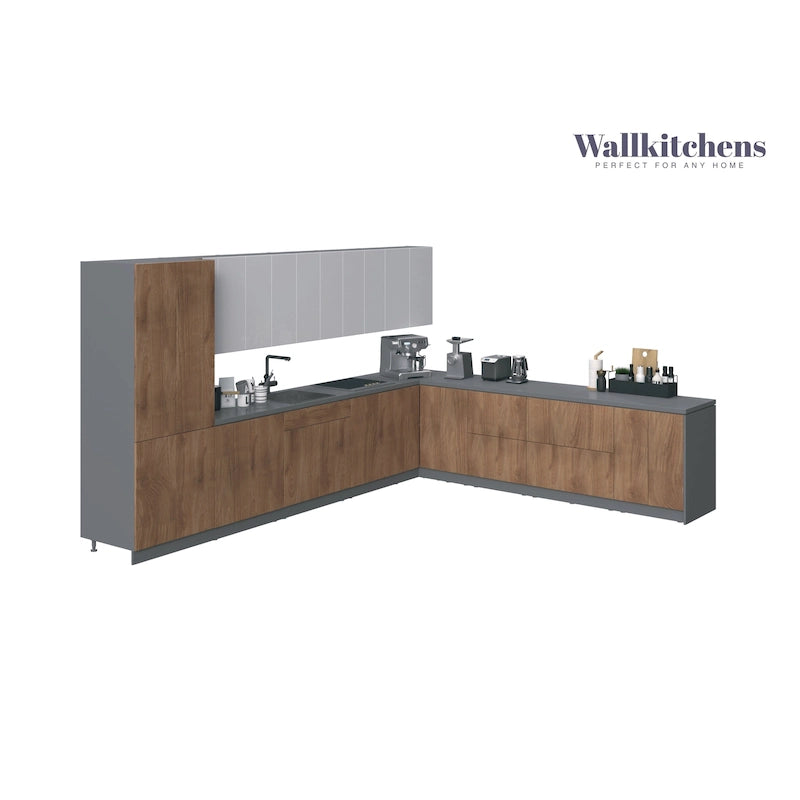 Collezione Cucina Regal Teak Naturale e Base Nera Dimensioni 13Ft di Larghezza - 156x127