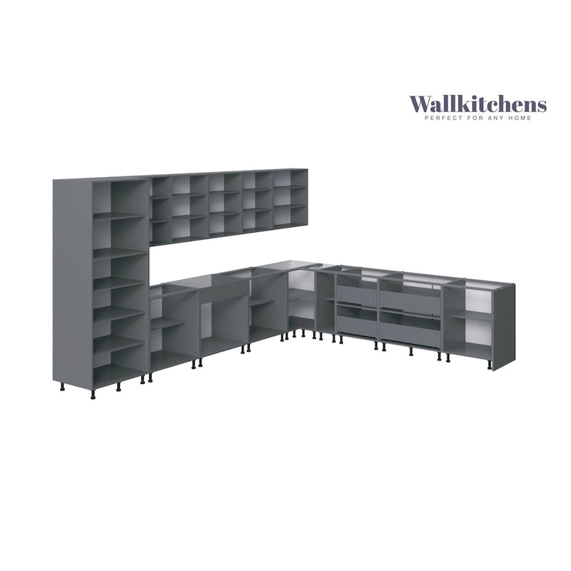 Collezione Cucina Regal Teak Naturale e Base Nera Dimensioni 13Ft di Larghezza - 156x127