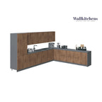 Collezione Cucina Regal Teak Naturale e Base Nera Dimensioni 13Ft di Larghezza - 156x127