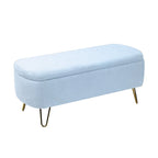 Panca Pouf Contenitore Rivestita in Ecopelliccia - 100L x 40W x 39.37H cm