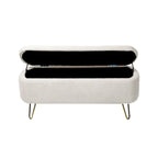 Panca Pouf Contenitore Rivestita in Ecopelliccia - 100L x 40W x 39.37H cm