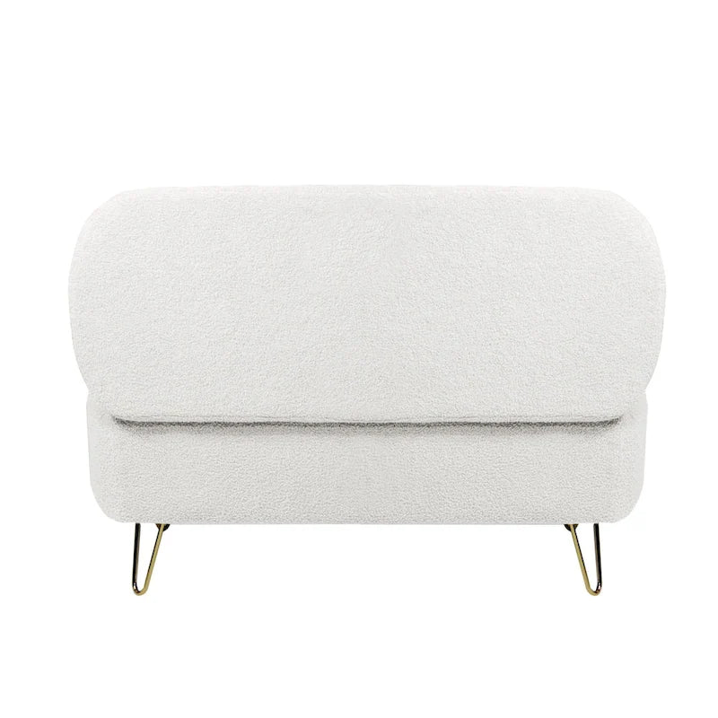 Panca Pouf Contenitore Rivestita in Ecopelliccia - 100L x 40W x 39.37H cm