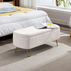 Panca Pouf Contenitore Rivestita in Ecopelliccia - 100L x 40W x 39.37H cm