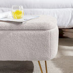 Panca Pouf Contenitore Rivestita in Ecopelliccia - 100L x 40W x 39.37H cm