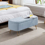 Panca Pouf Contenitore Rivestita in Ecopelliccia - 100L x 40W x 39.37H cm