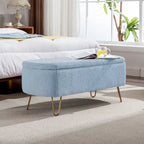 Panca Pouf Contenitore Rivestita in Ecopelliccia - 100L x 40W x 39.37H cm