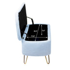 Panca Pouf Contenitore Rivestita in Ecopelliccia - 100L x 40W x 39.37H cm